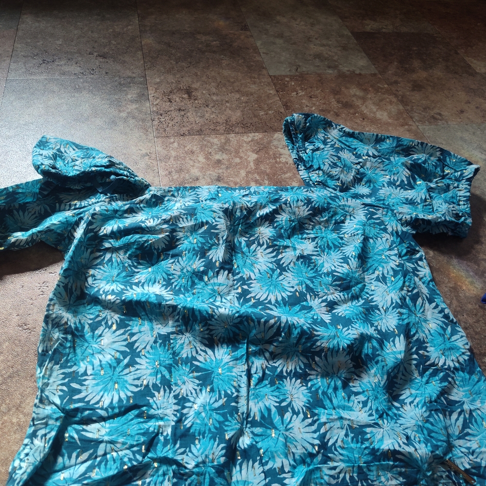 Floral Blue and White Blouse